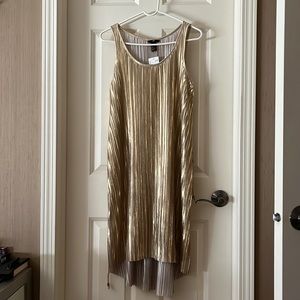 NWT H&M gold Crinkle dress